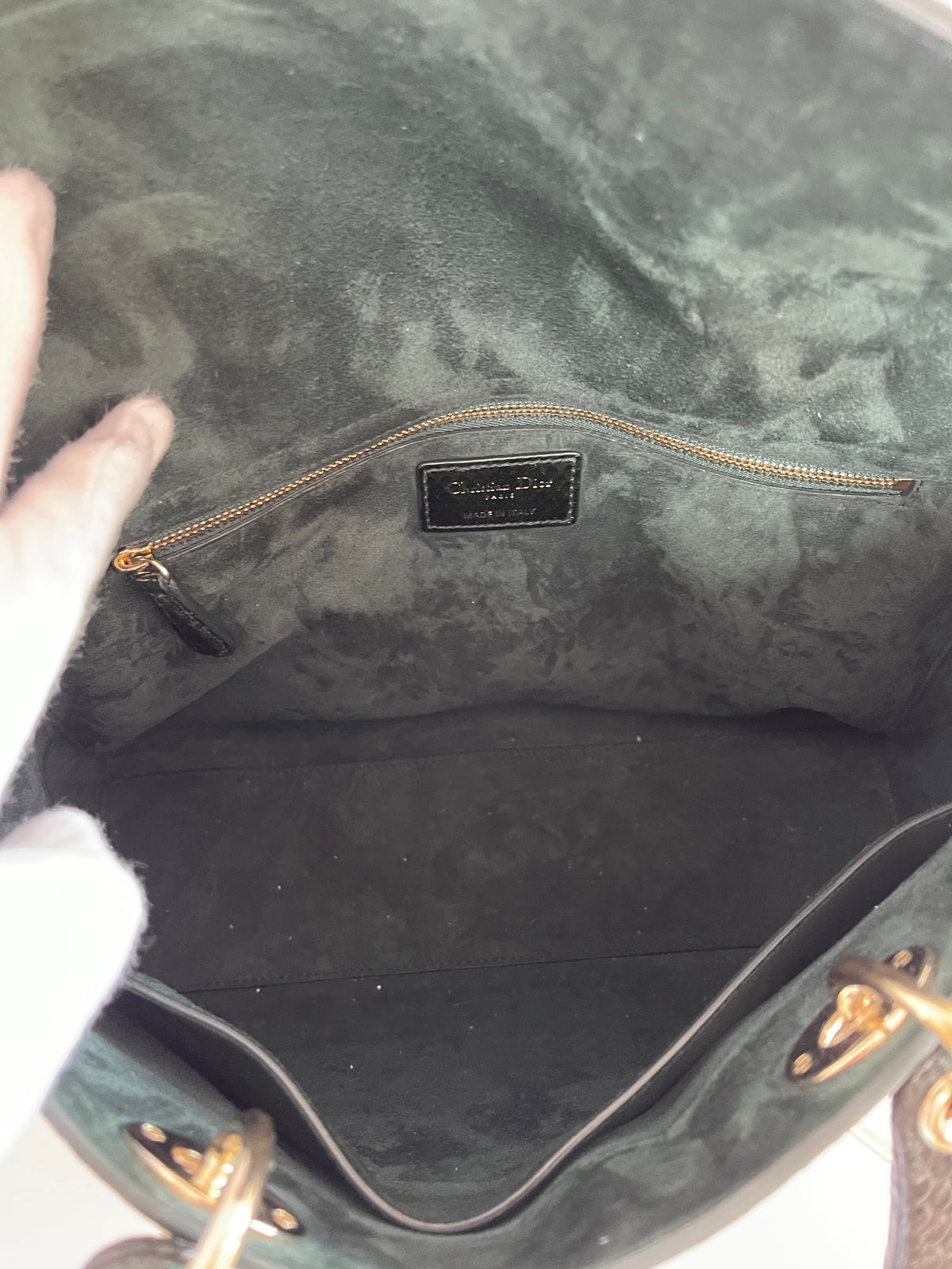 Christian Dior Limited Edition Large Lady Dior Black Python Bag