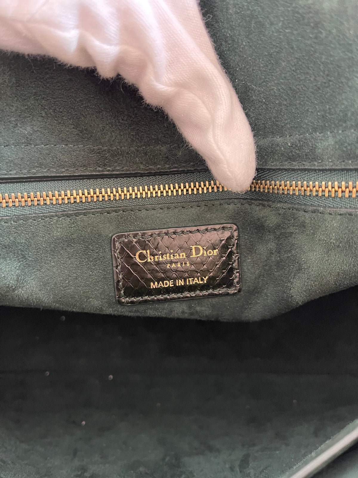 Christian Dior Limited Edition Large Lady Dior Black Python Bag