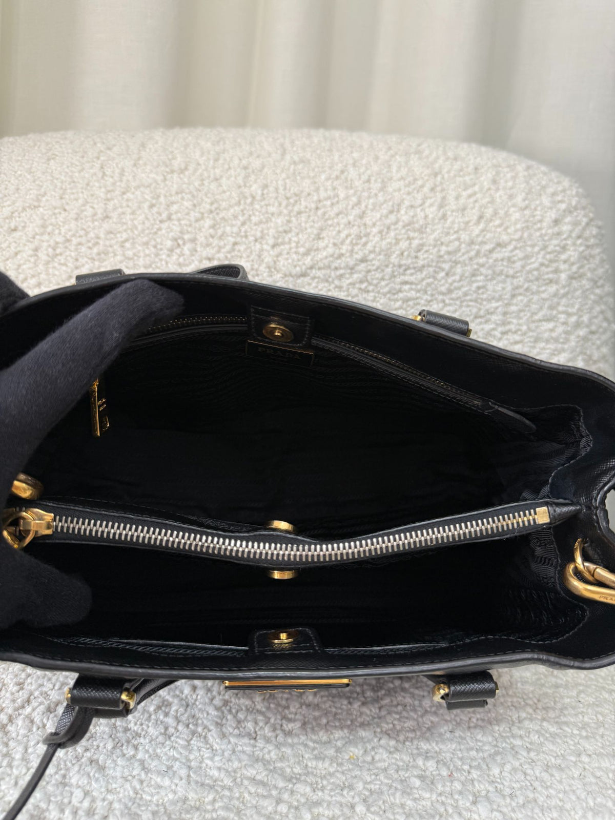 Prada Galleria Medium Black Saffiano Tote Bag