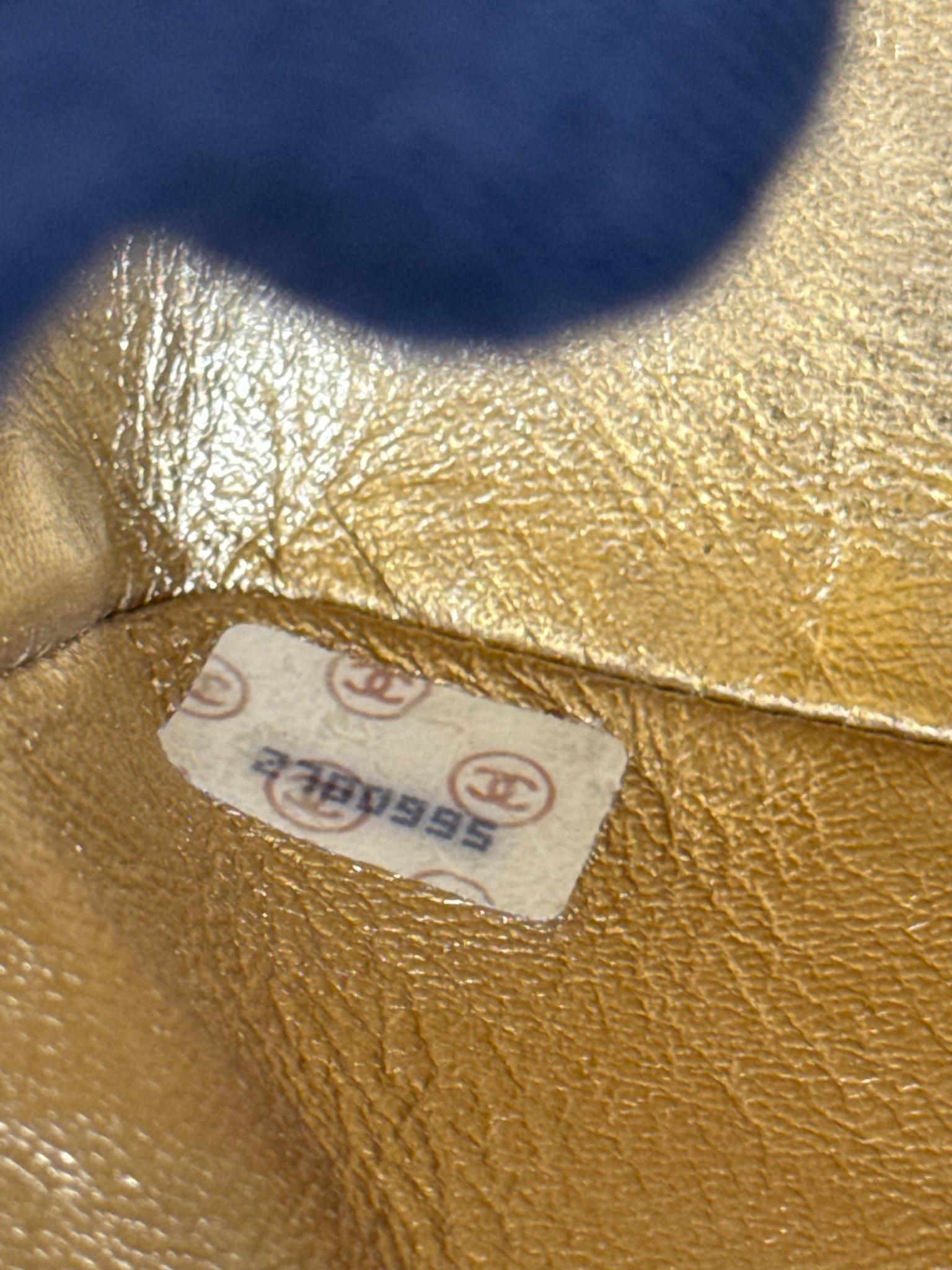 Chanel Vintage Classic Mini Square Metallic Gold Lambskin 24K Gold Plated