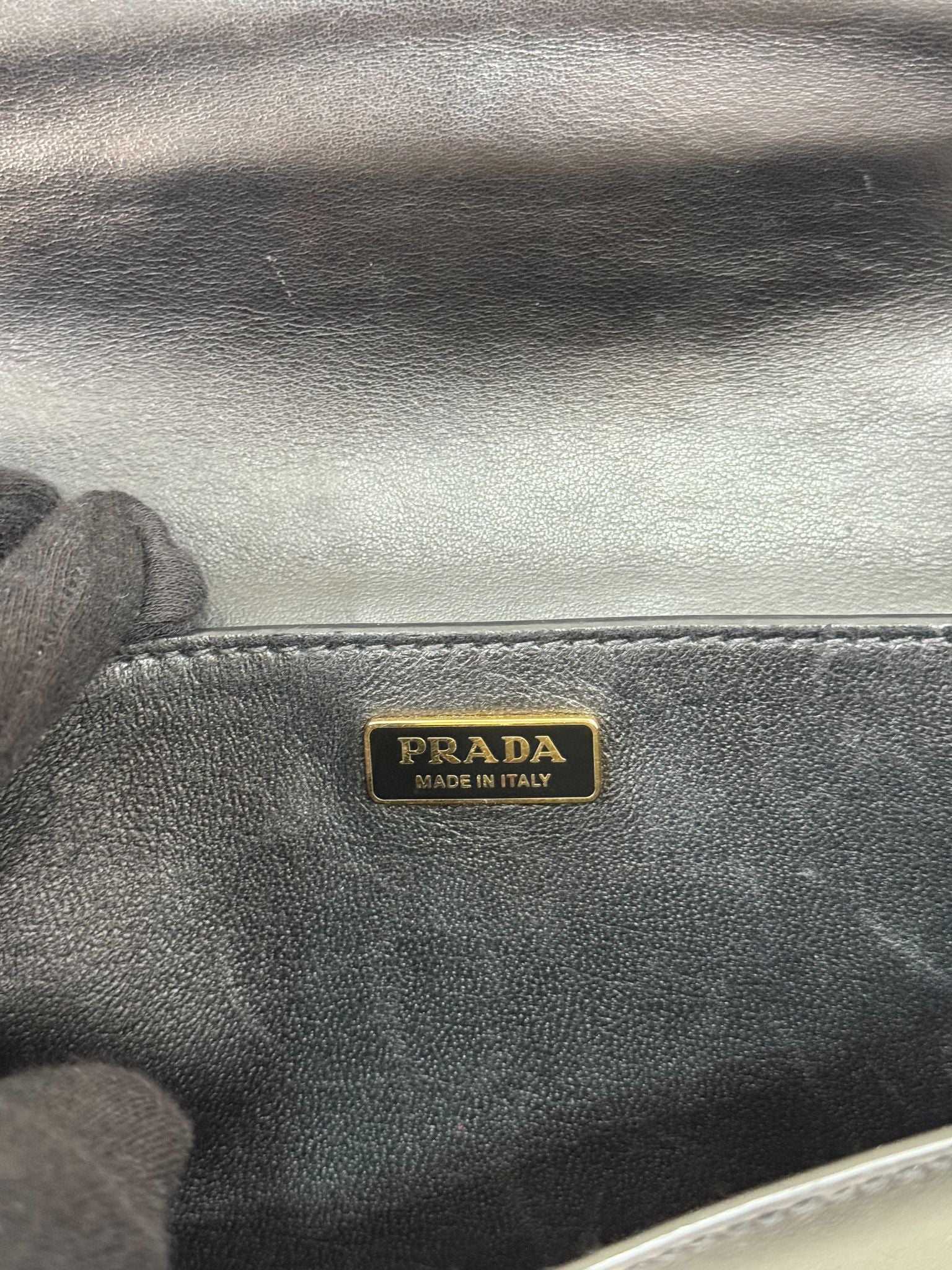 Prada Cahier Black Saffiano Leather Flap Shoulder Bag