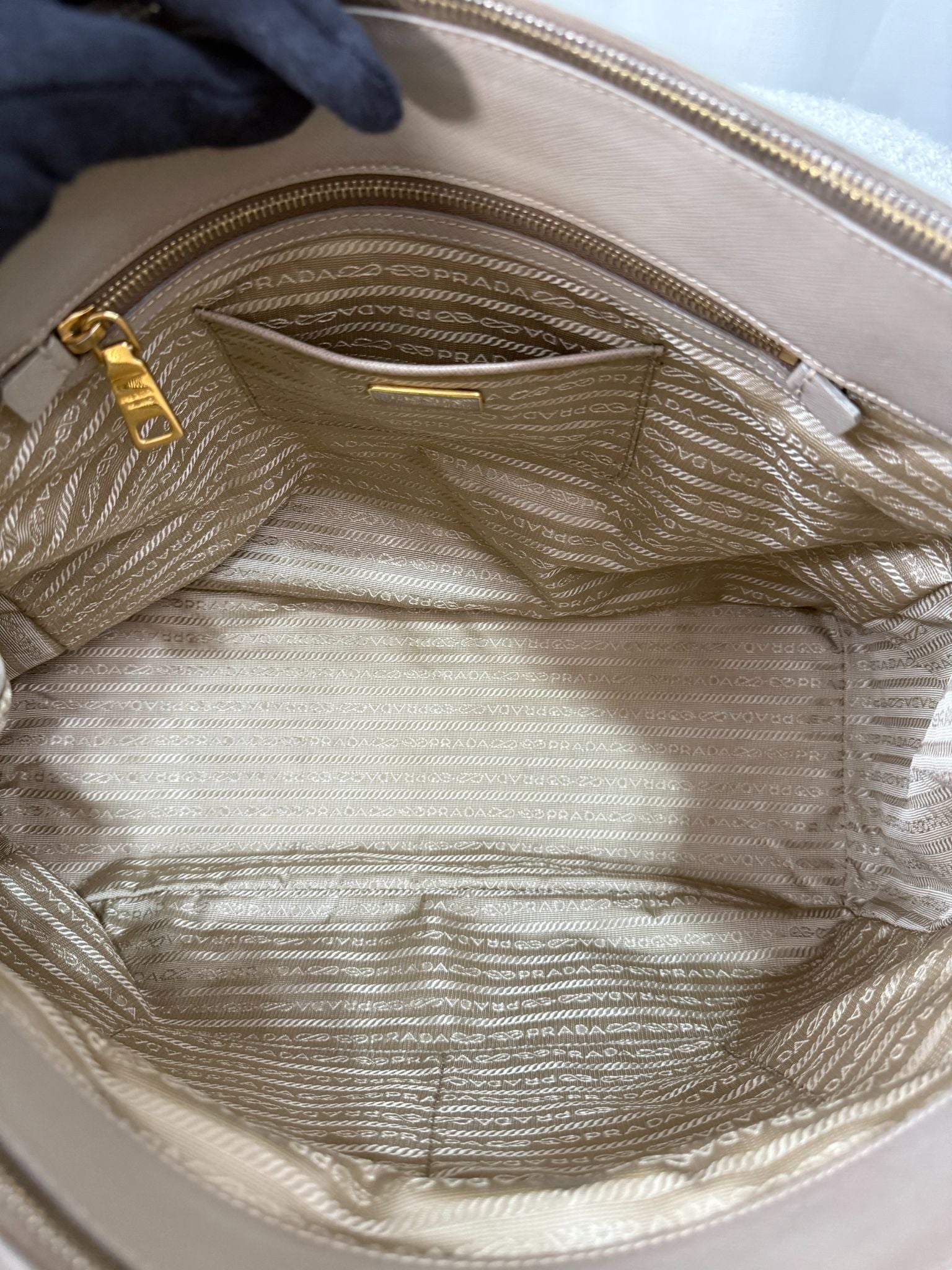 Prada Galleria Large Grey Saffiano Leather Double Zip Tote