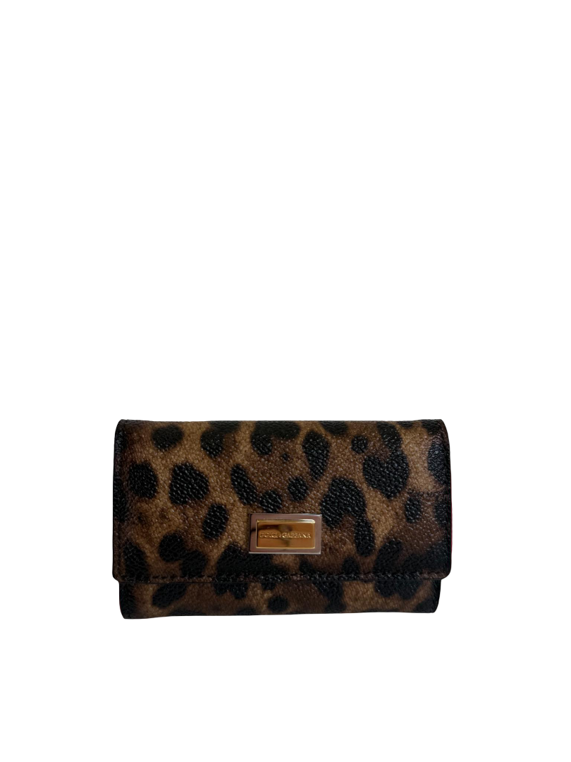 Dolce Gabbana Crespo Leopard Print Key Chain