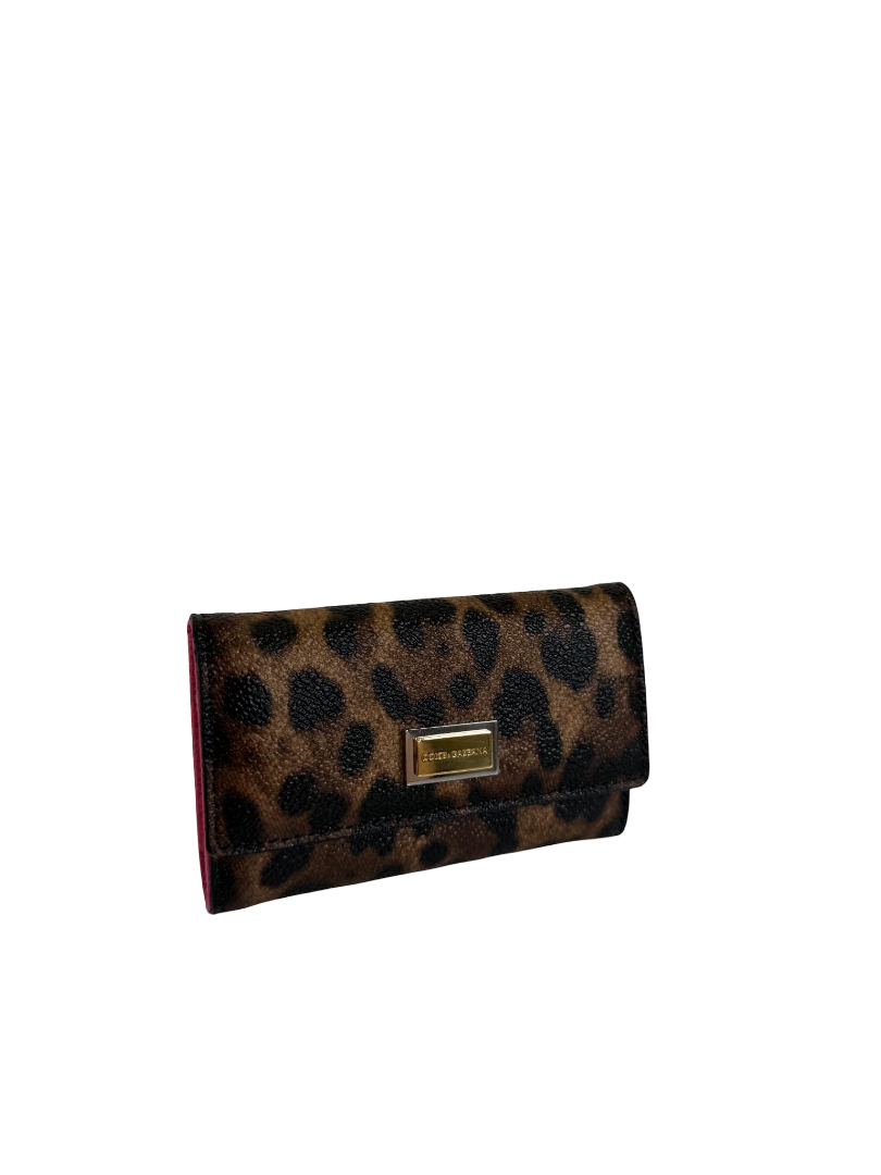 Dolce Gabbana Crespo Leopard Print Key Chain