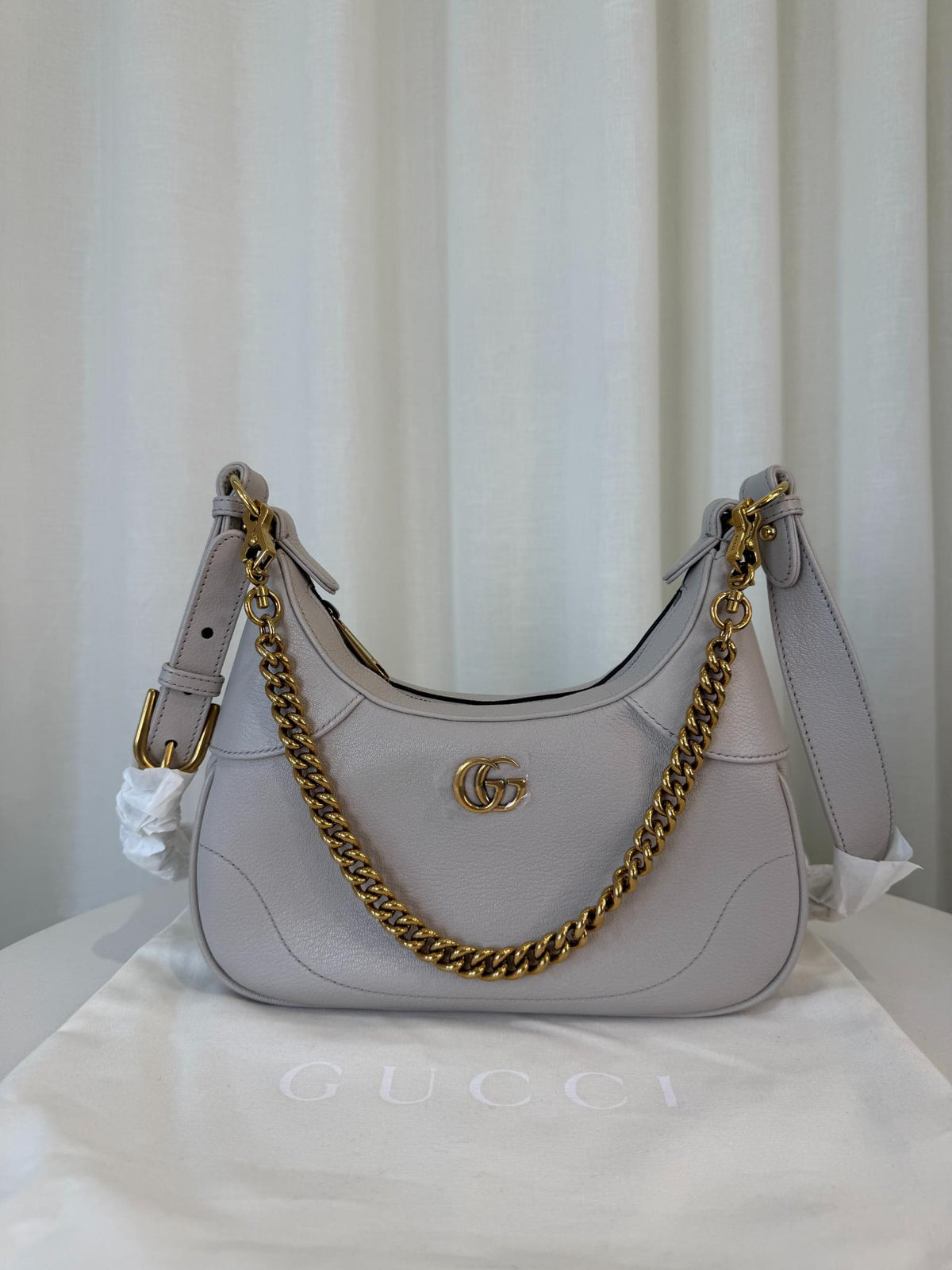 Gucci Small Aphrodite Light Taupe Shoulder Bag