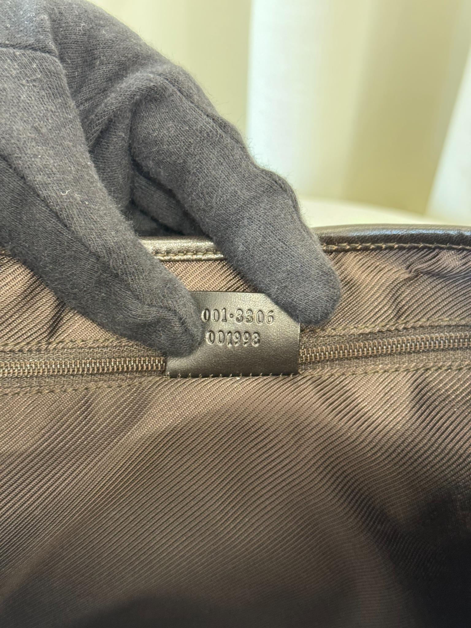 Gucci Monogram Web Jackie O Hobo Dark Brown