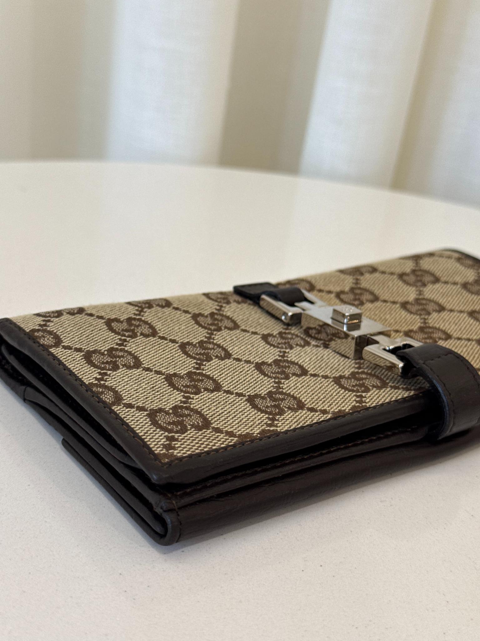 Gucci GG Canvas Jackie Continental Canvas Continental Wallet