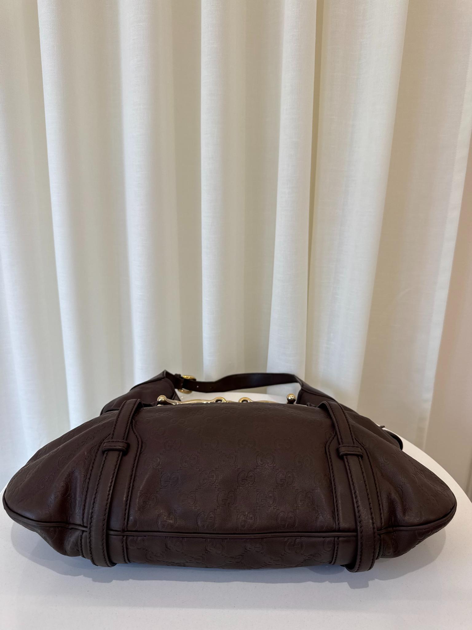 Gucci Guccissima 85th Anniversary Bridal Bit Hobo Bag Brown
