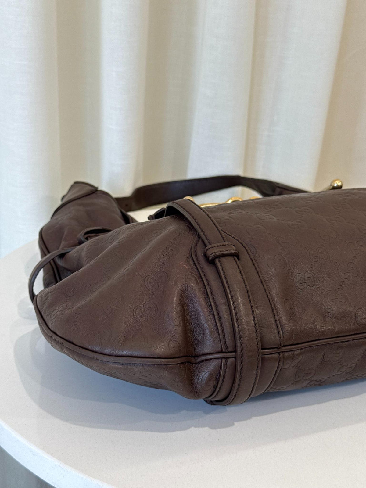 Gucci Guccissima 85th Anniversary Bridal Bit Hobo Bag Brown