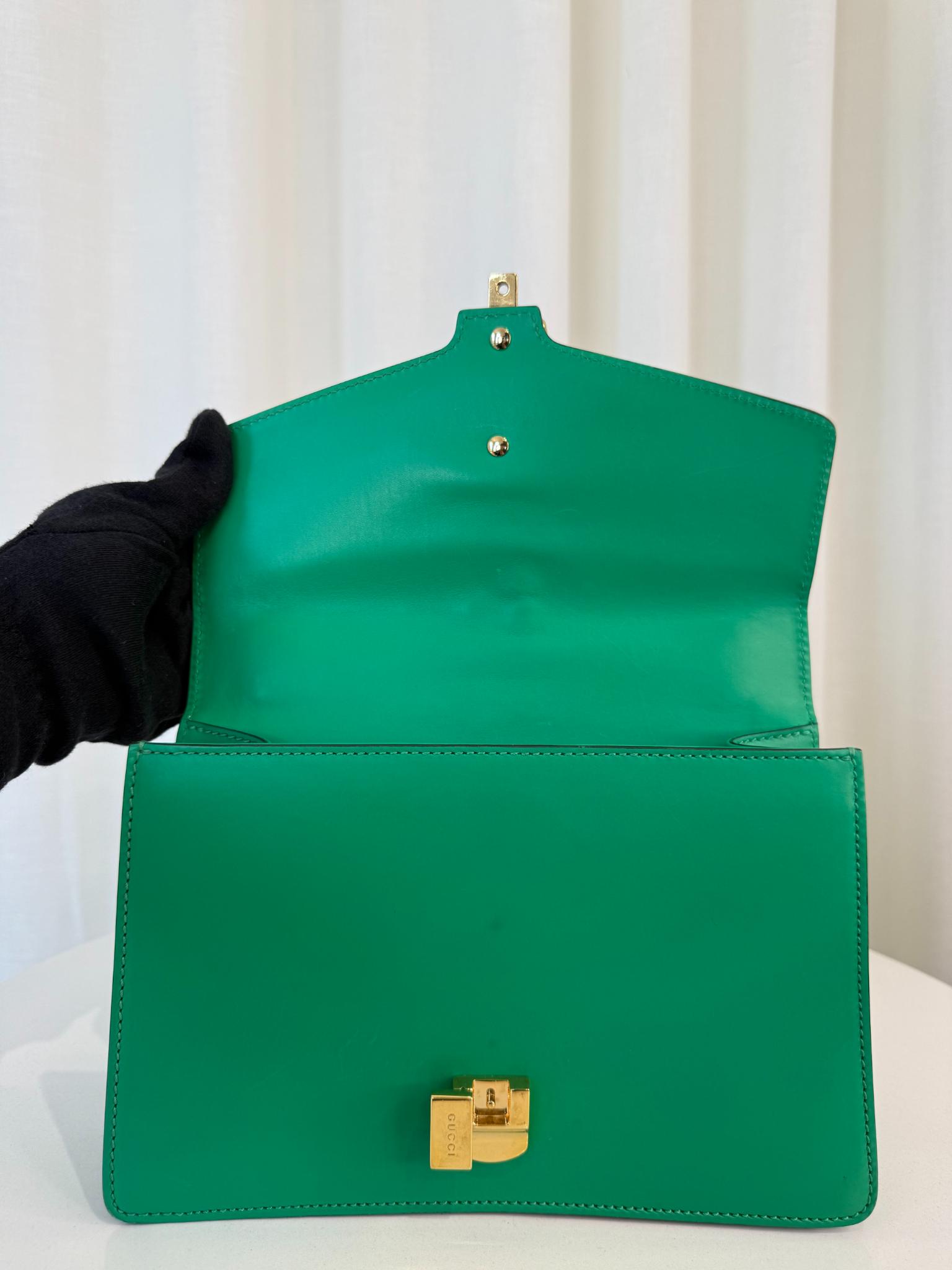 Gucci Green Web Chain Small Sylvie Shoulder Bag