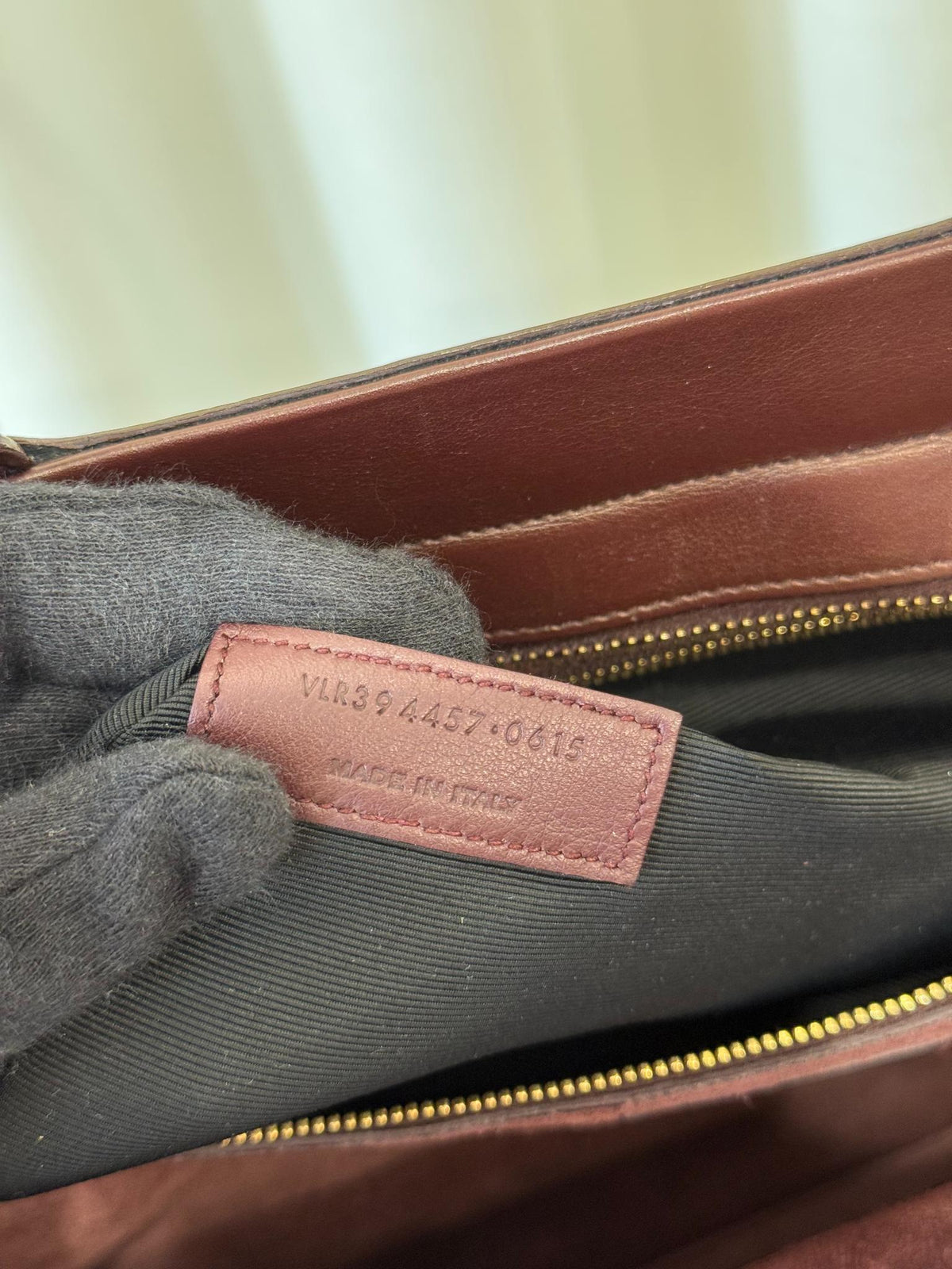 Saint Laurent Burgundy Leather Rive Gauche Cabas Tote