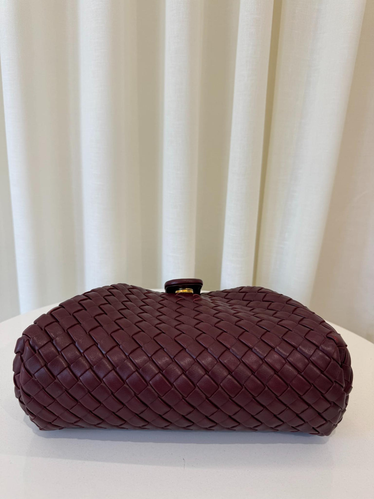 Bottega Veneta Small Lauren 1980 Intrecciato Leather Clutch Barolo