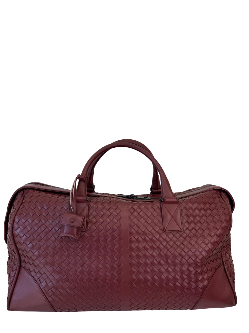 Bottega Veneta Intrecciato Leather Duffle Bag Barolo