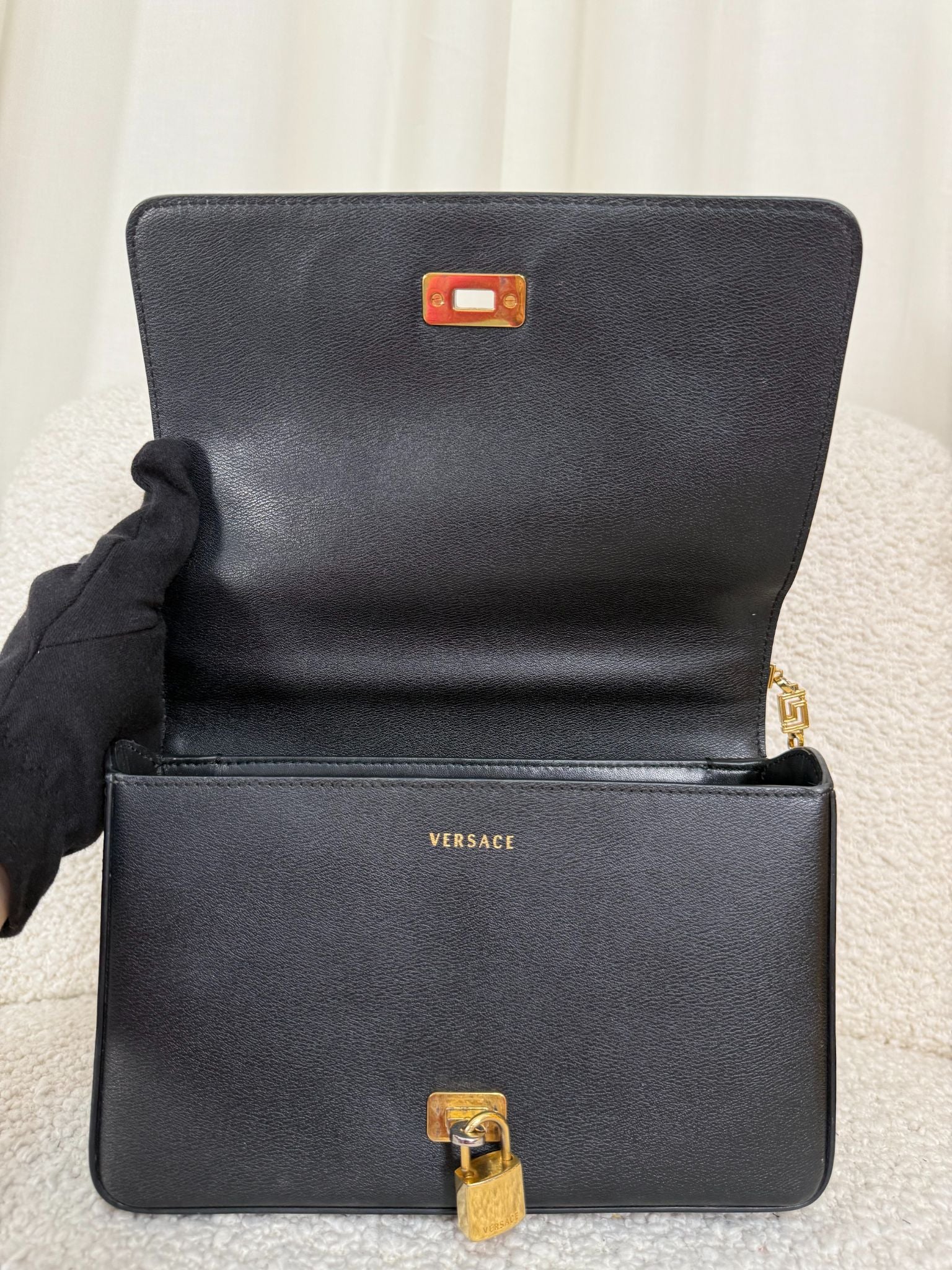 Versace La Medusa Tribute Small Leather Crossbody Bag