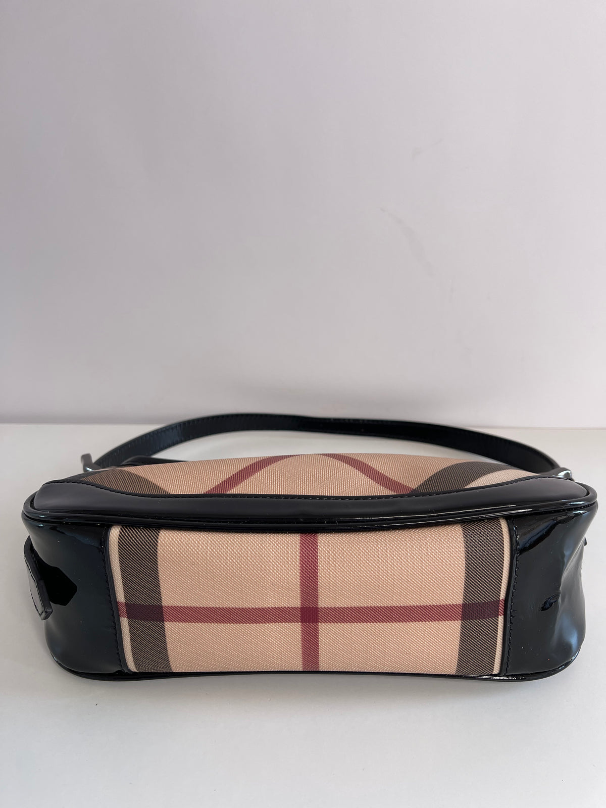 Burberry Nova Check Black Patent Leather Pochette