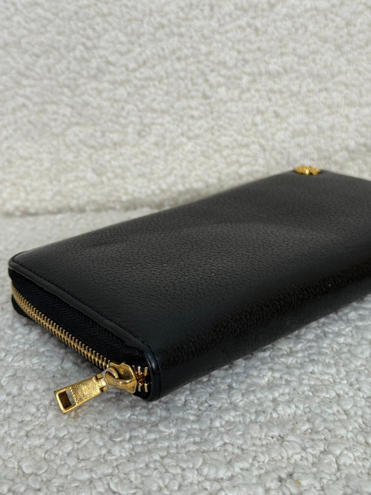 Versace La Medusa Black Calf Leather Long Wallet