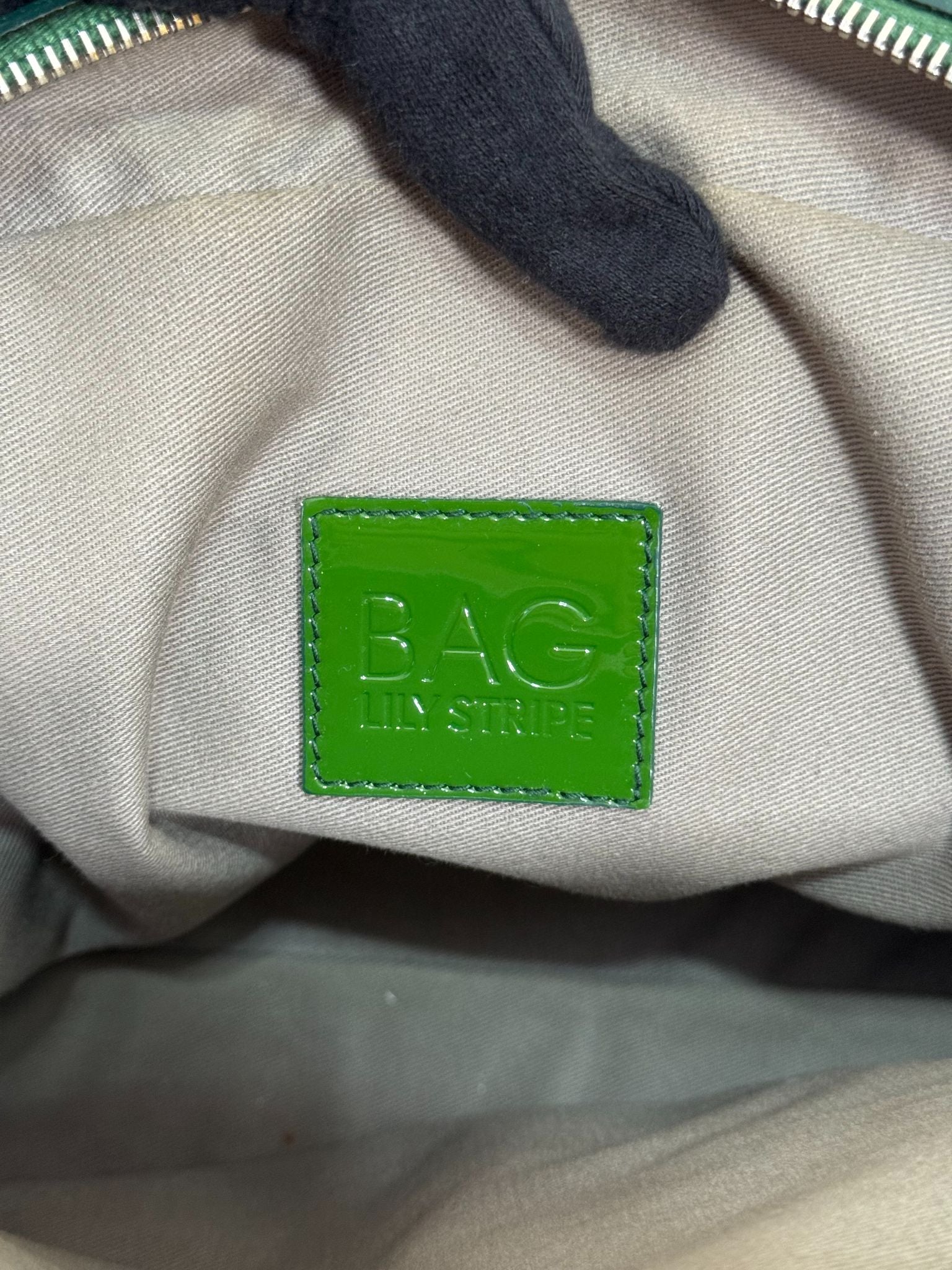 Dolce Gabbana Lily Glam Green Patent Leather Shoulder Bag