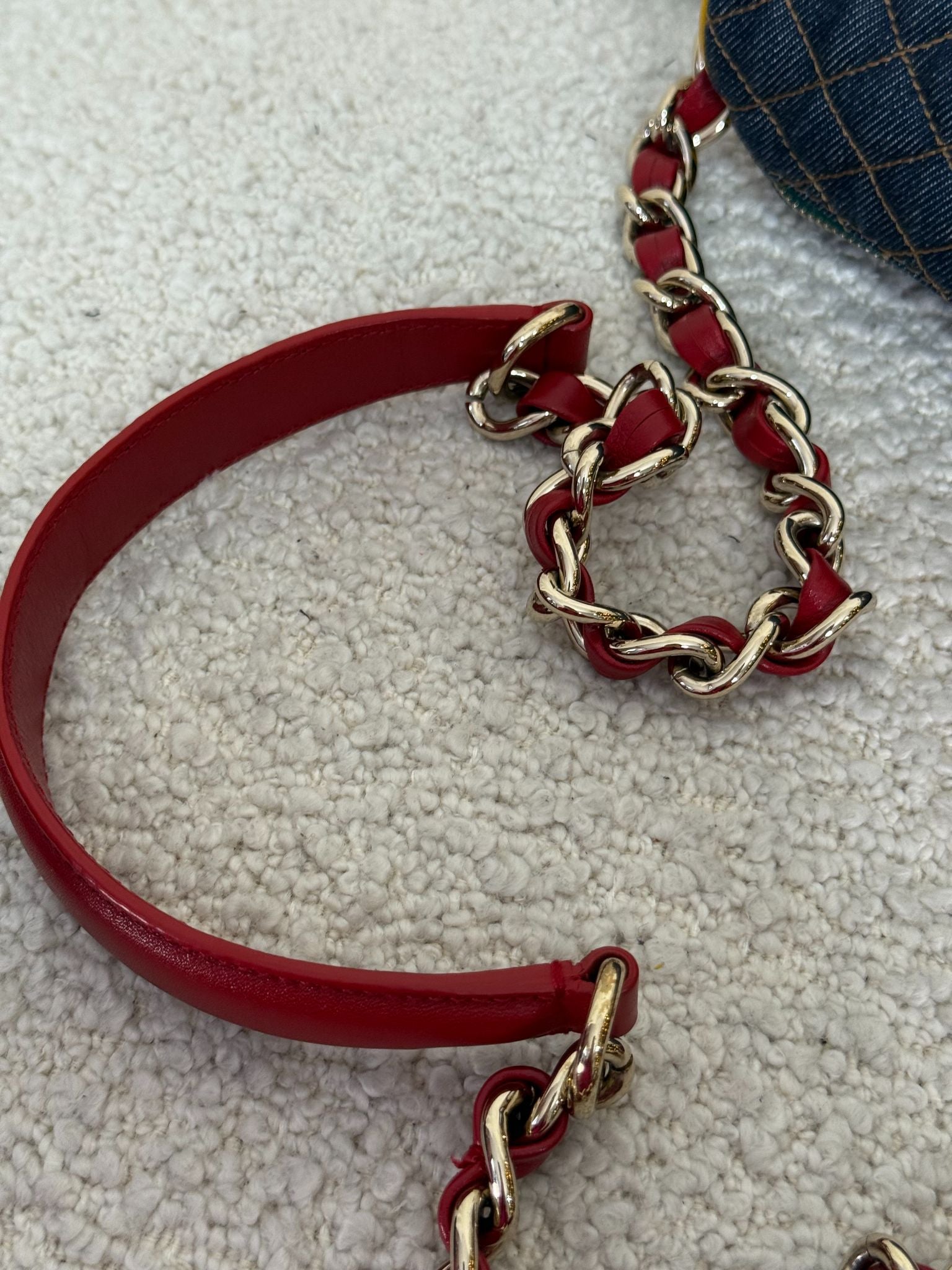 Dolce Gabbana Denim and Leather Lily Glam Shoulder Bag