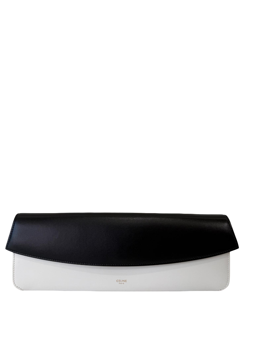 Celine Black/White Smooth Calfskin Evening Clutch