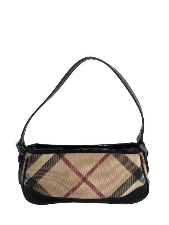 Burberry Nova Check Black Patent Leather Pochette