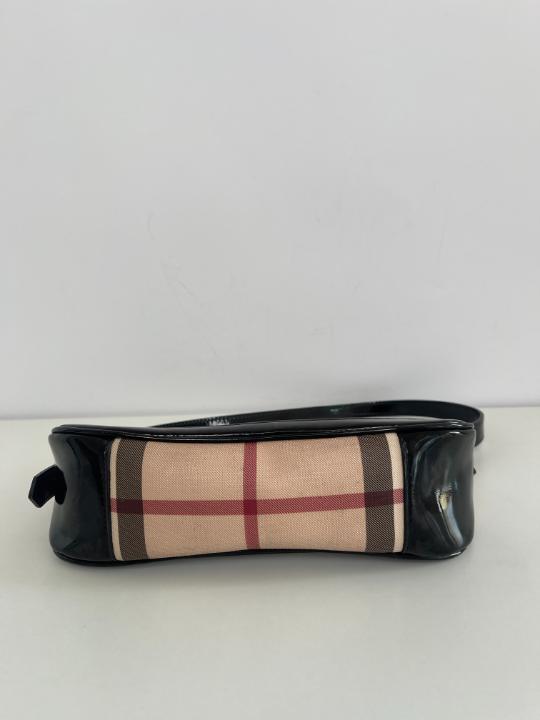 Burberry Nova Check Black Patent Leather Pochette