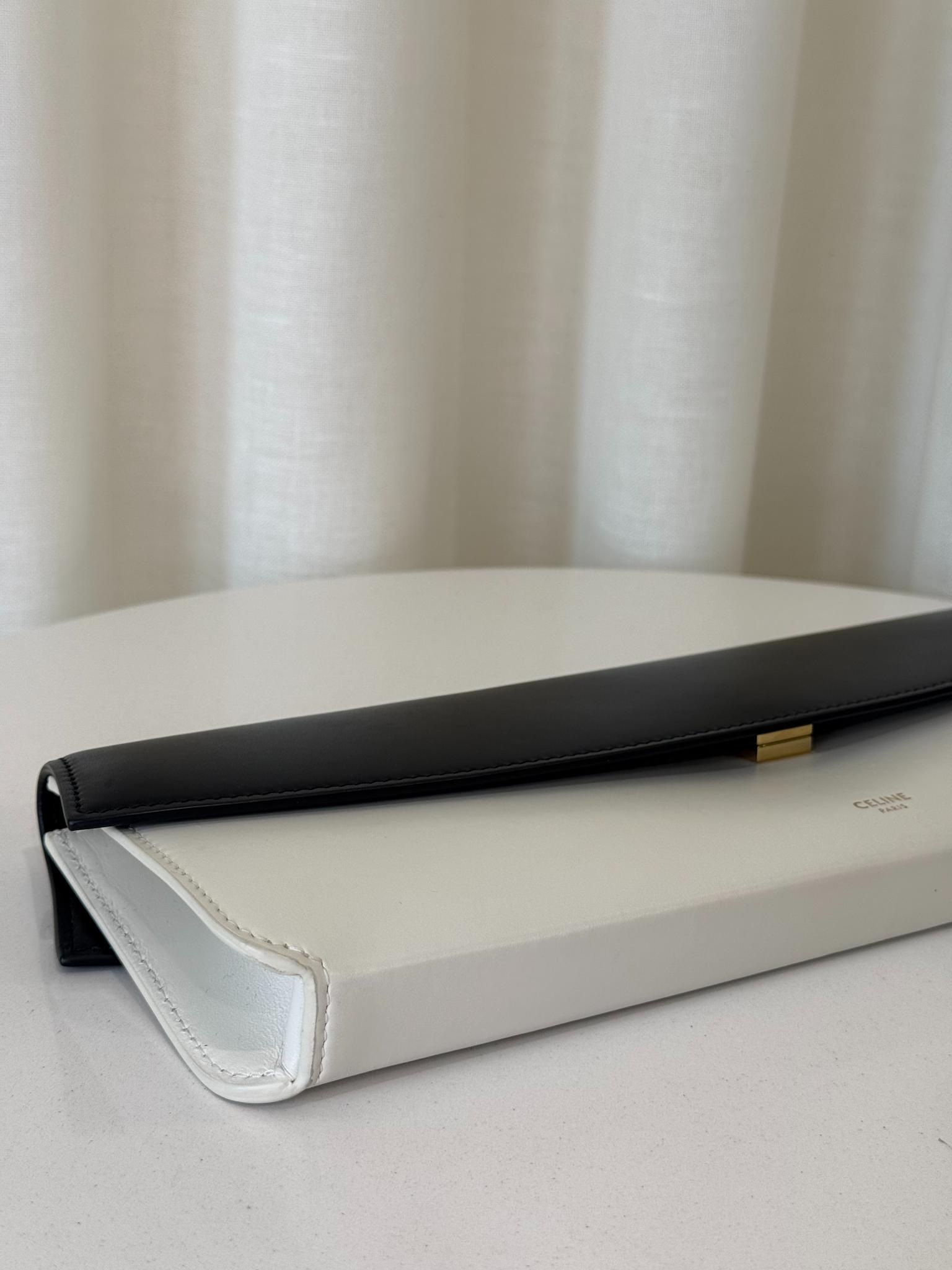 Celine Black/White Smooth Calfskin Evening Clutch