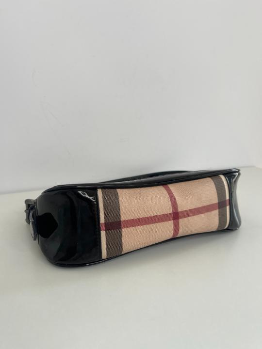 Burberry Nova Check Black Patent Leather Pochette