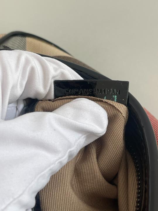 Burberry Nova Check Black Patent Leather Pochette