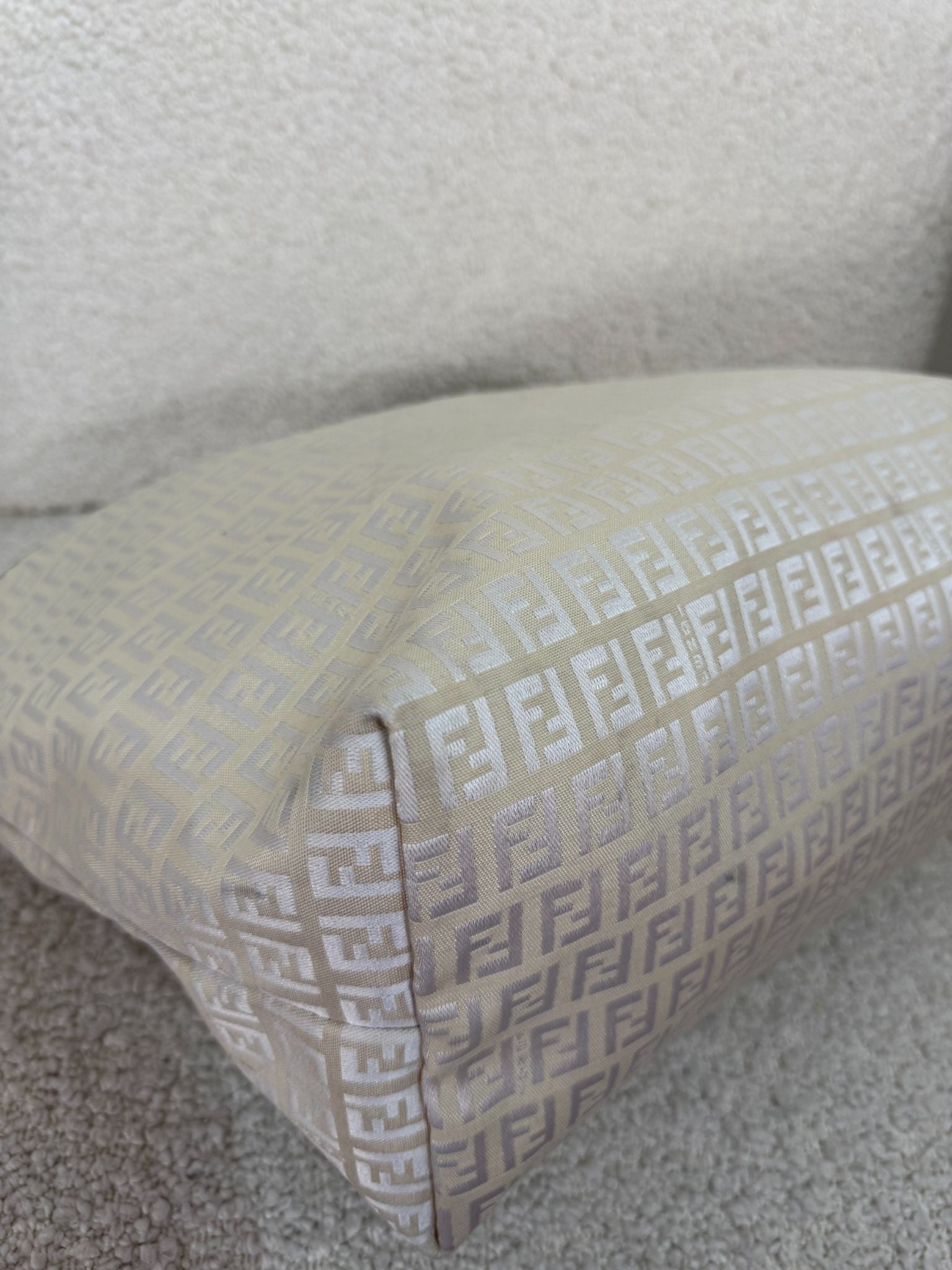 Fendi White Zucca Print Coated Canvas Medium Roll Tote Bag