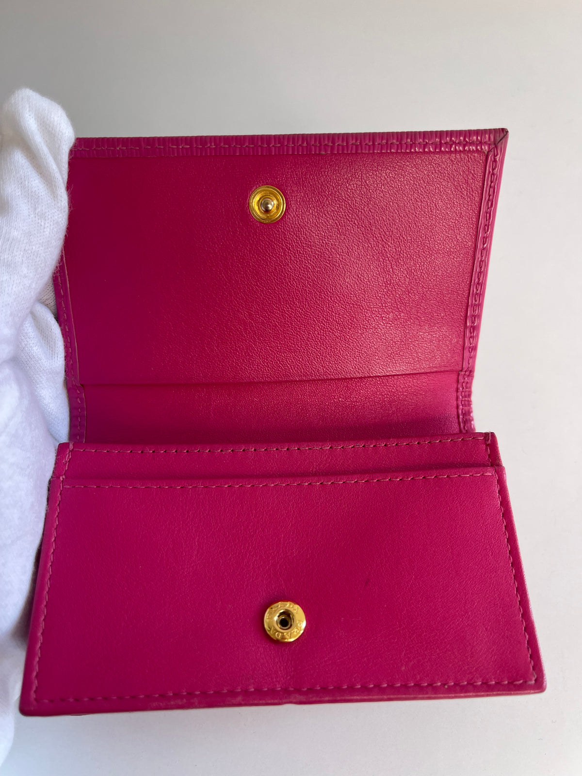 Prada Peonia Vitello Move Leather Card Holder