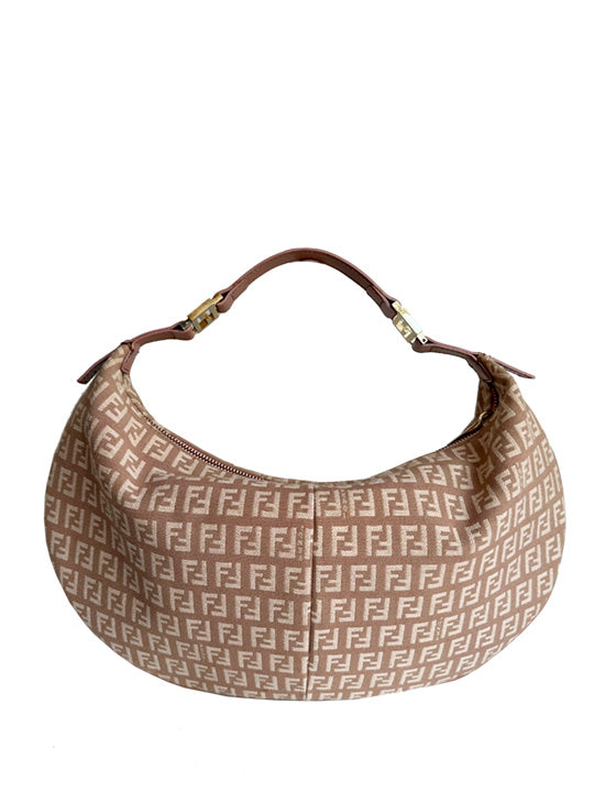 Fendi Zucchino Vitello Medium Chef Hobo Cipria