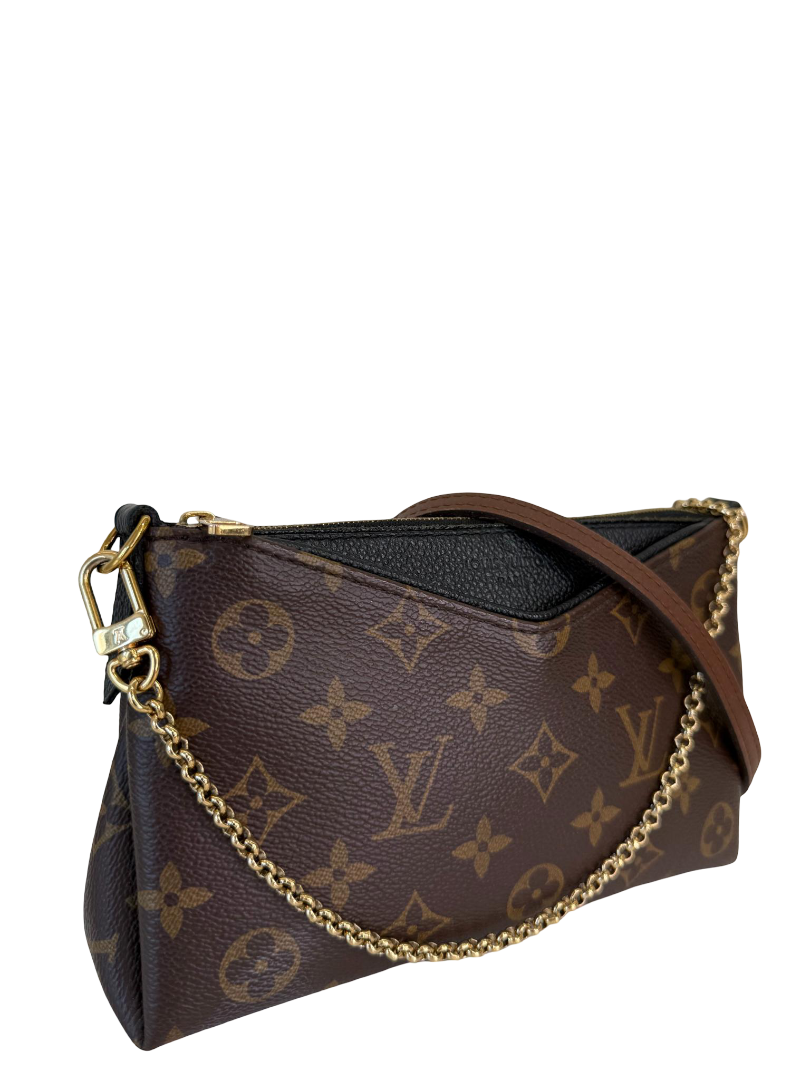 Louis Vuitton Monogram Pallas Clutch Black