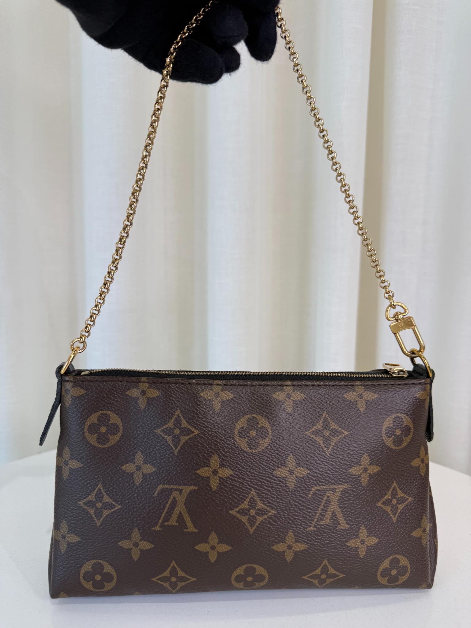 Louis Vuitton Monogram Pallas Clutch Black