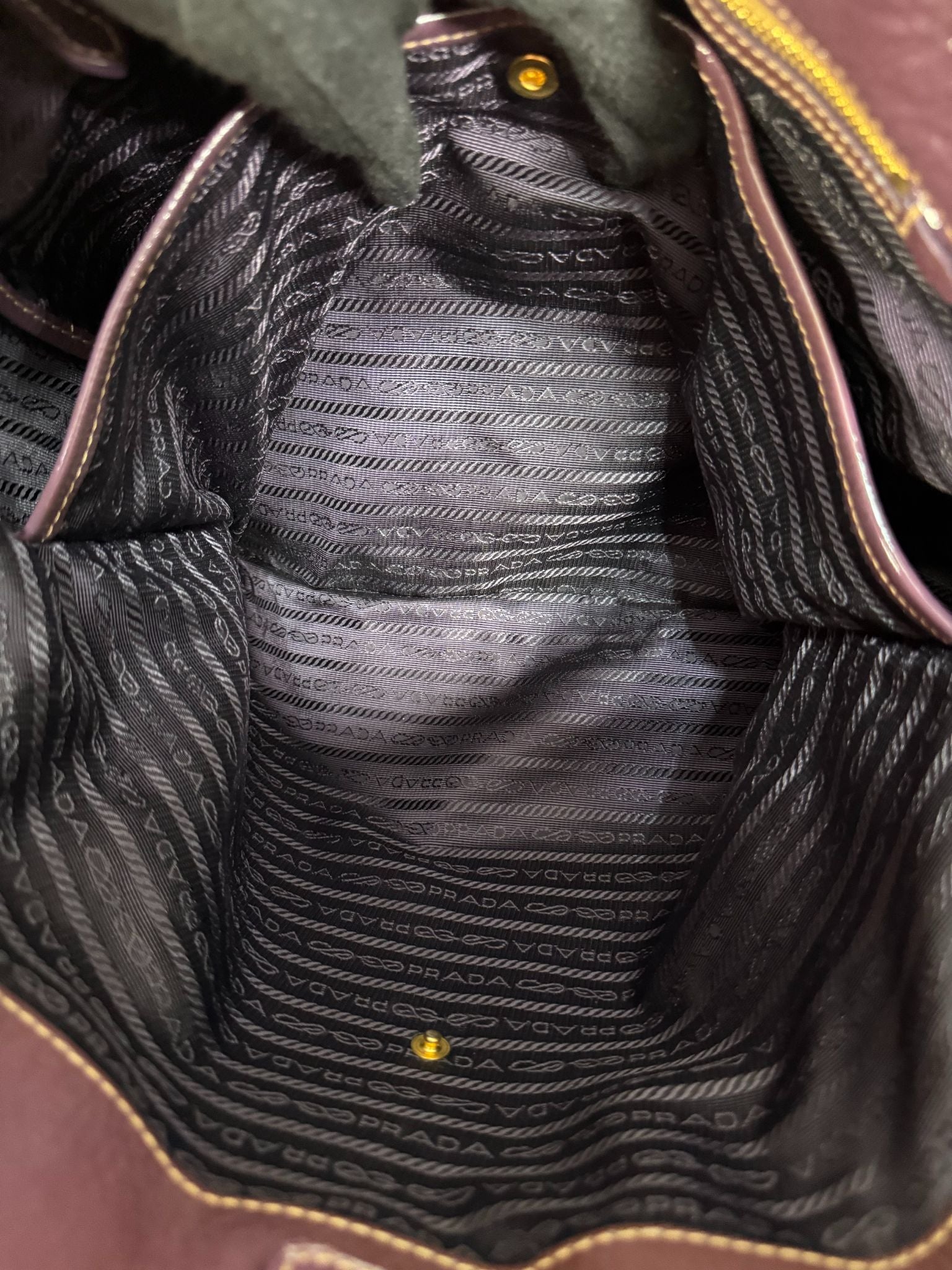 Prada Vitello Daino Purple Patent Leather Large Tote Bag