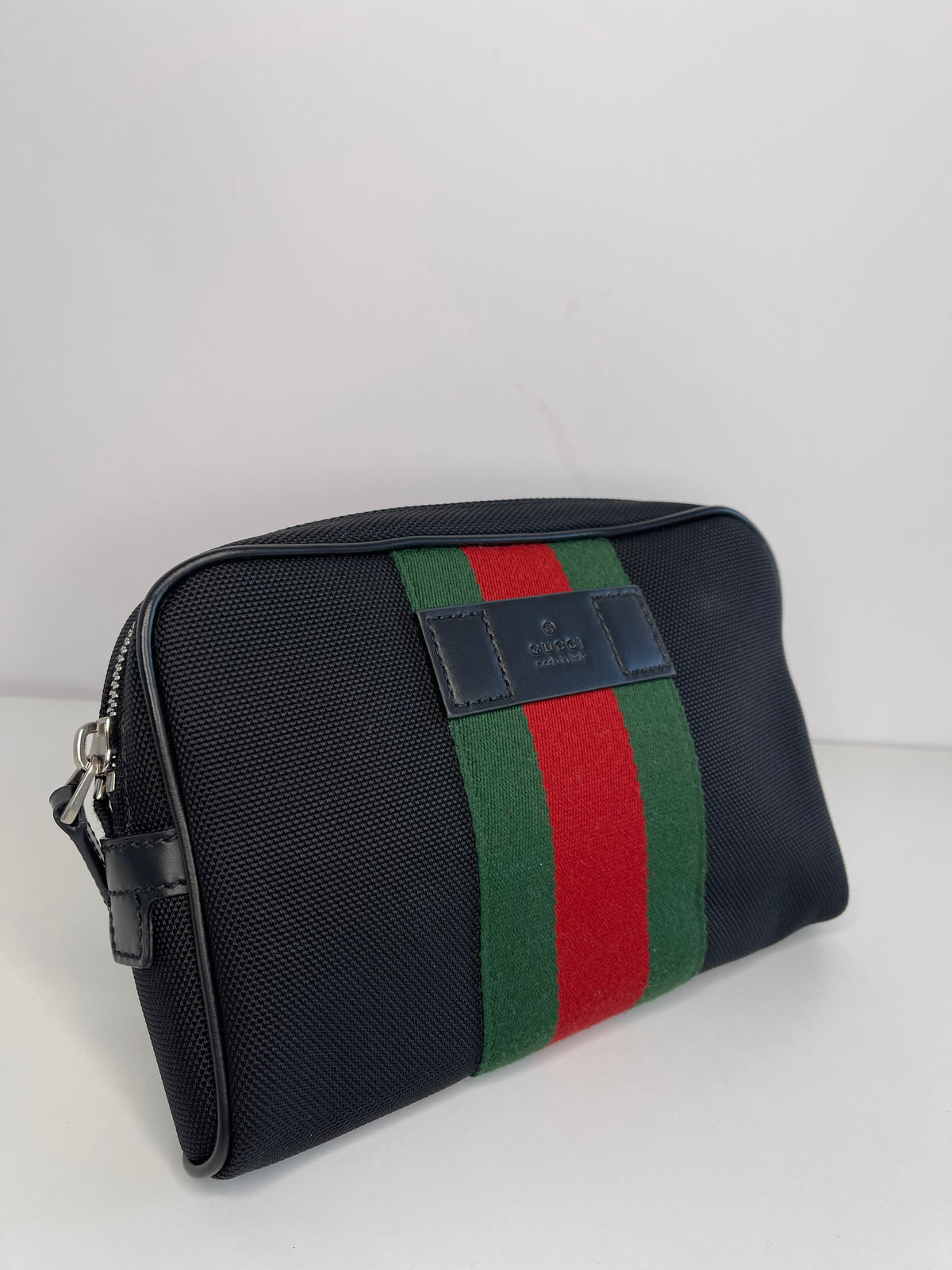 Gucci Web Monogram Canvas Slim Belt Bag