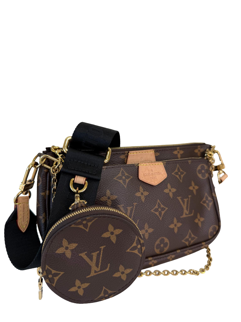 Louis Vuitton Multi Pochette Accessoires Black Strap Monogram Canvas