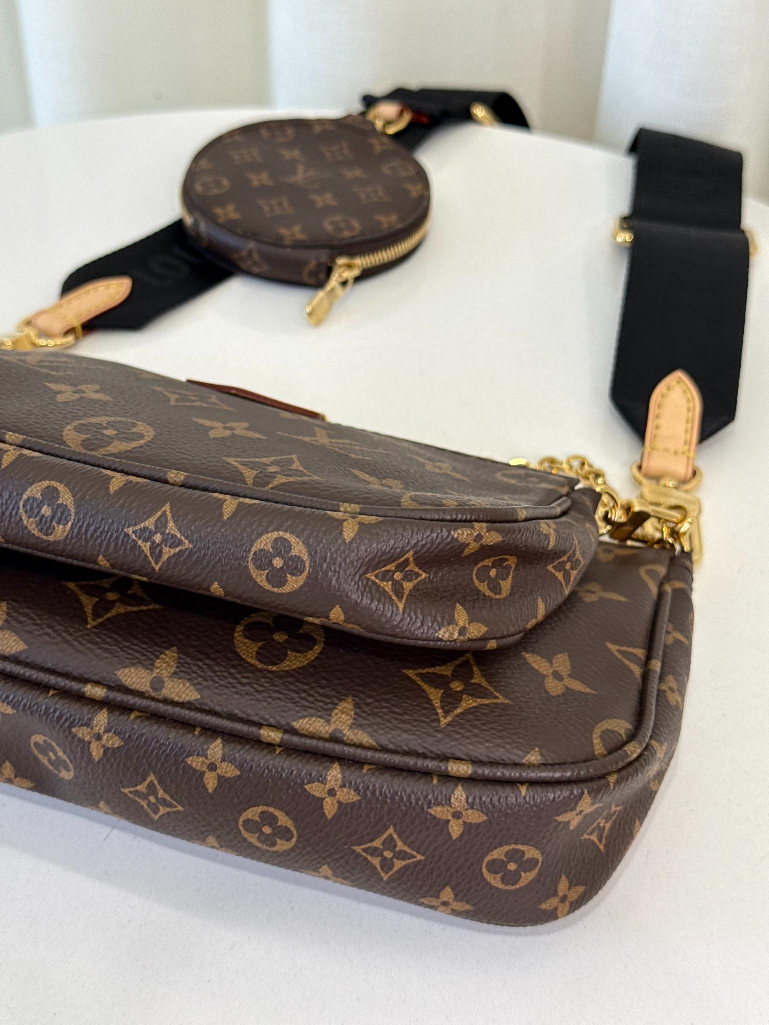 Louis Vuitton Multi Pochette Accessoires Black Strap Monogram Canvas