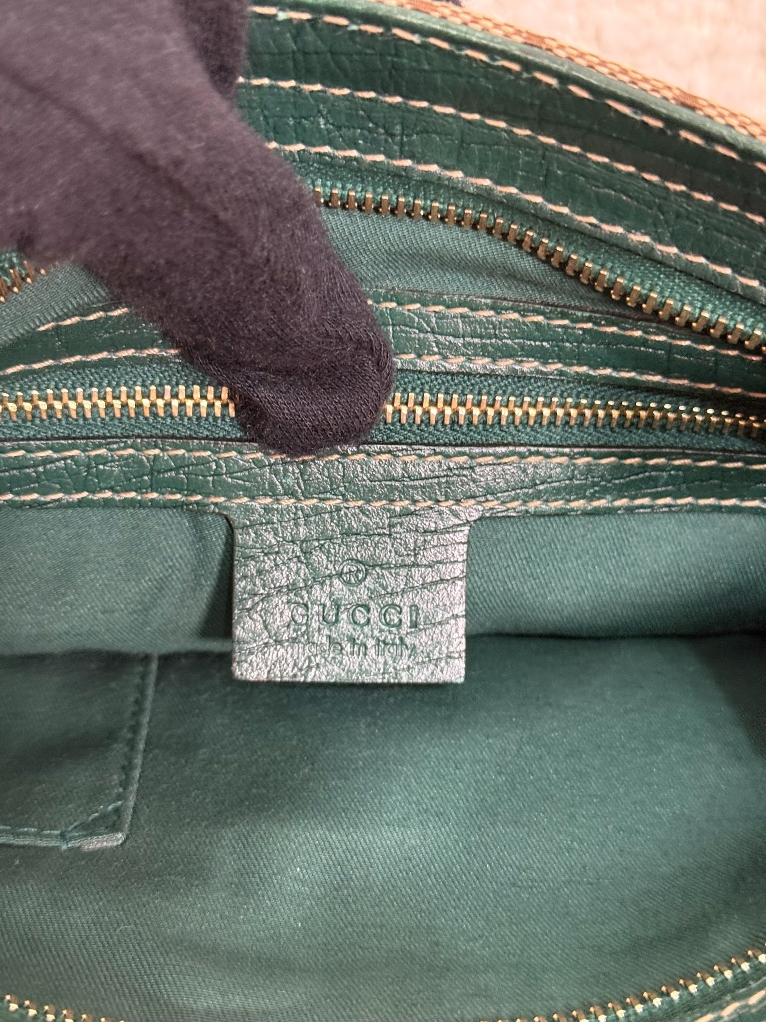 Gucci GG Canvas Horsebit Crossbody Bag Green