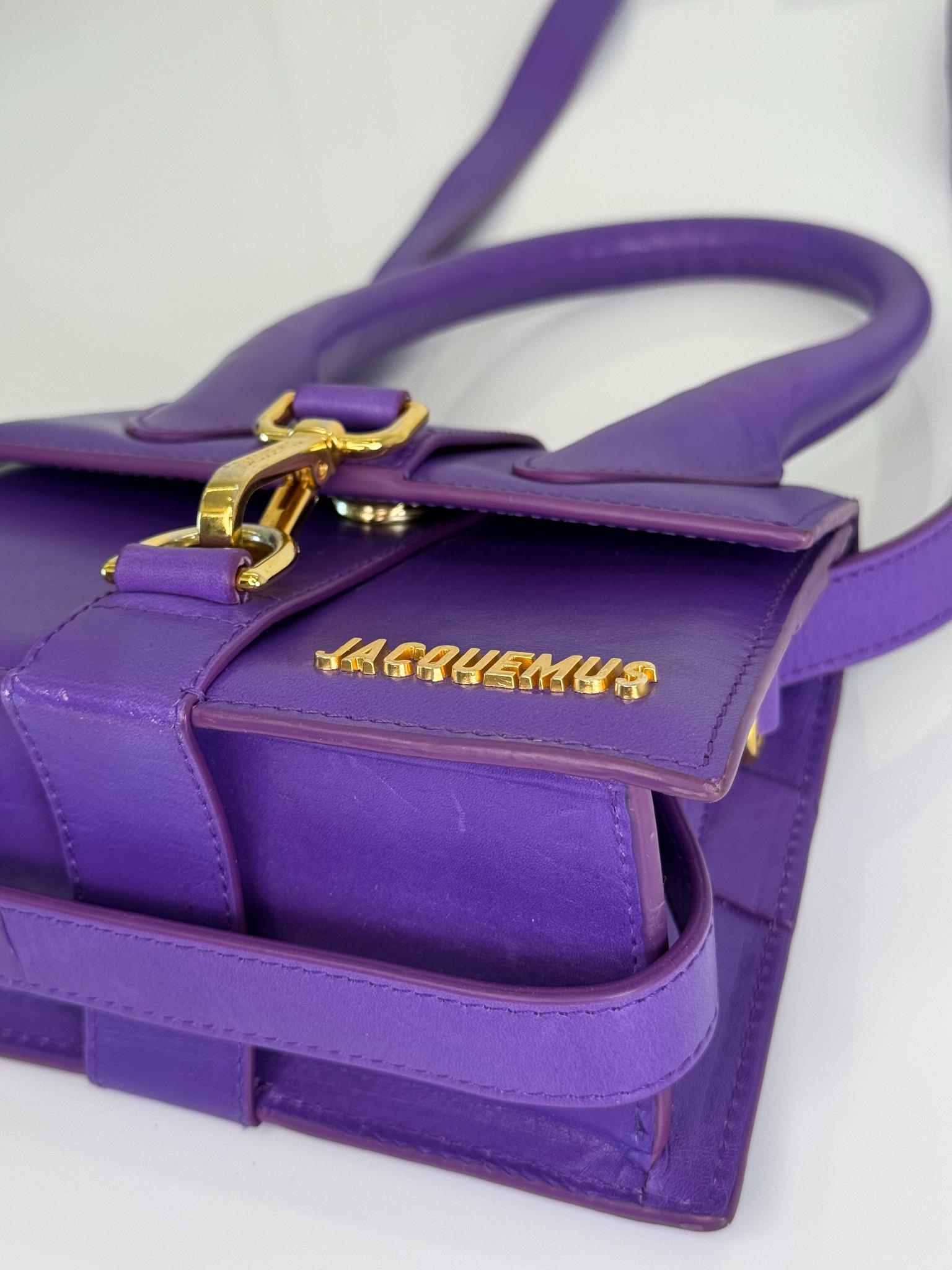 Jacquemus Le Chiquito Montagne Purple Leather Handbag