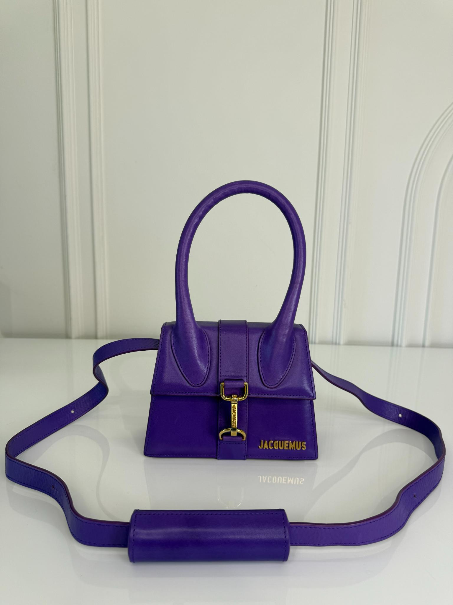 Jacquemus Le Chiquito Montagne Purple Leather Handbag