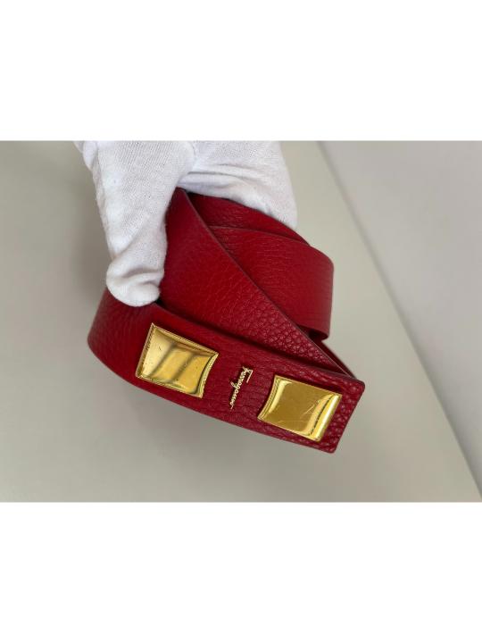Salvatore Ferragamo Red Leather Belt