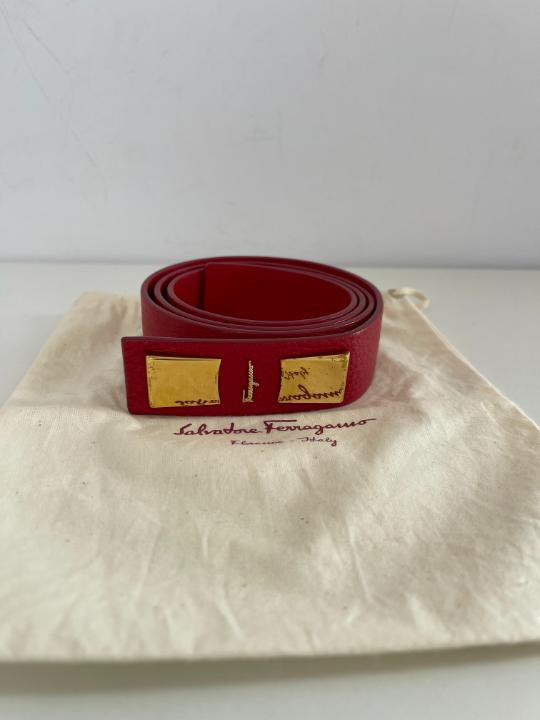 Salvatore Ferragamo Red Leather Belt