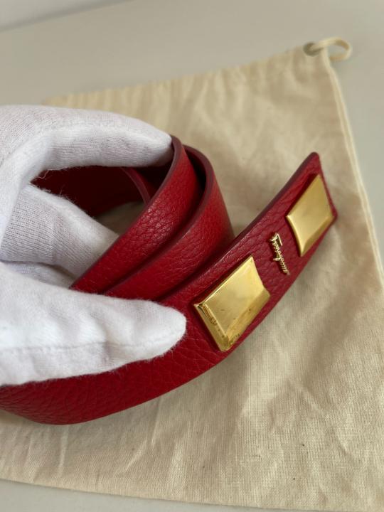 Salvatore Ferragamo Red Leather Belt