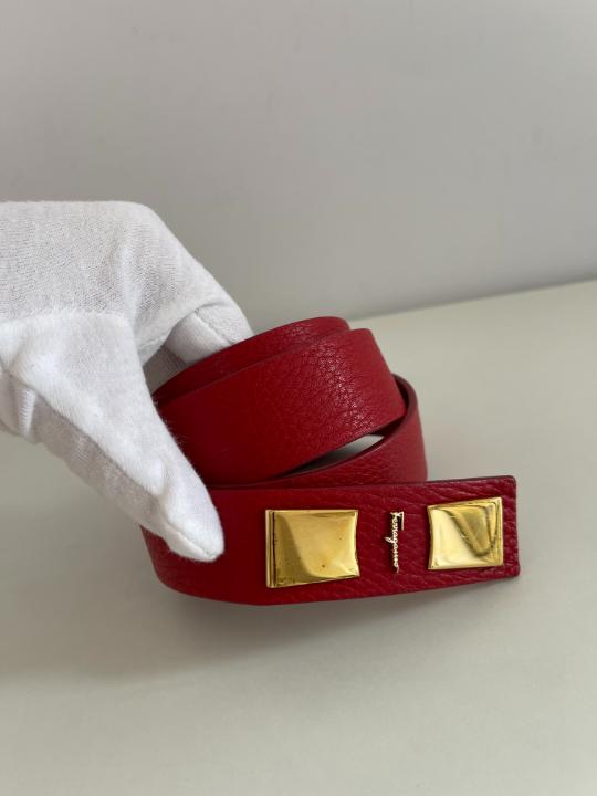Salvatore Ferragamo Red Leather Belt