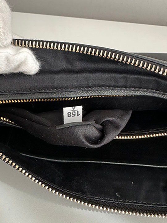 Miu Miu Black Leather Studded Clutch