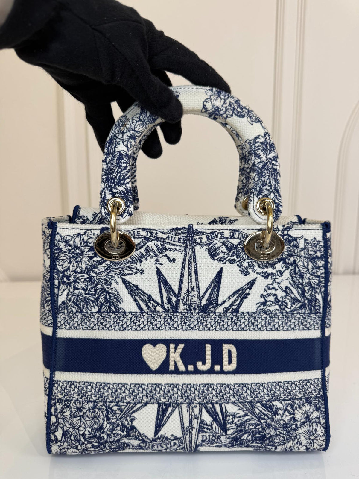 Christian Dior Medium Lady D-Lite Blue Rêve d'Infini Reverse Embroidered