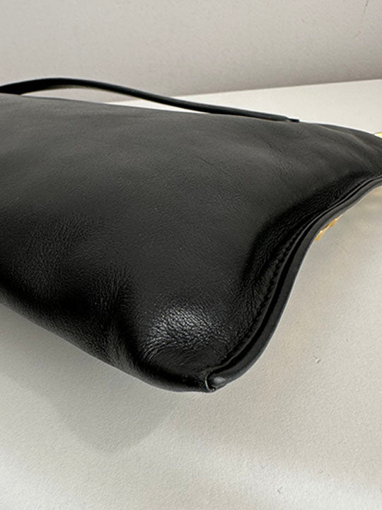 Miu Miu Black Leather Studded Clutch