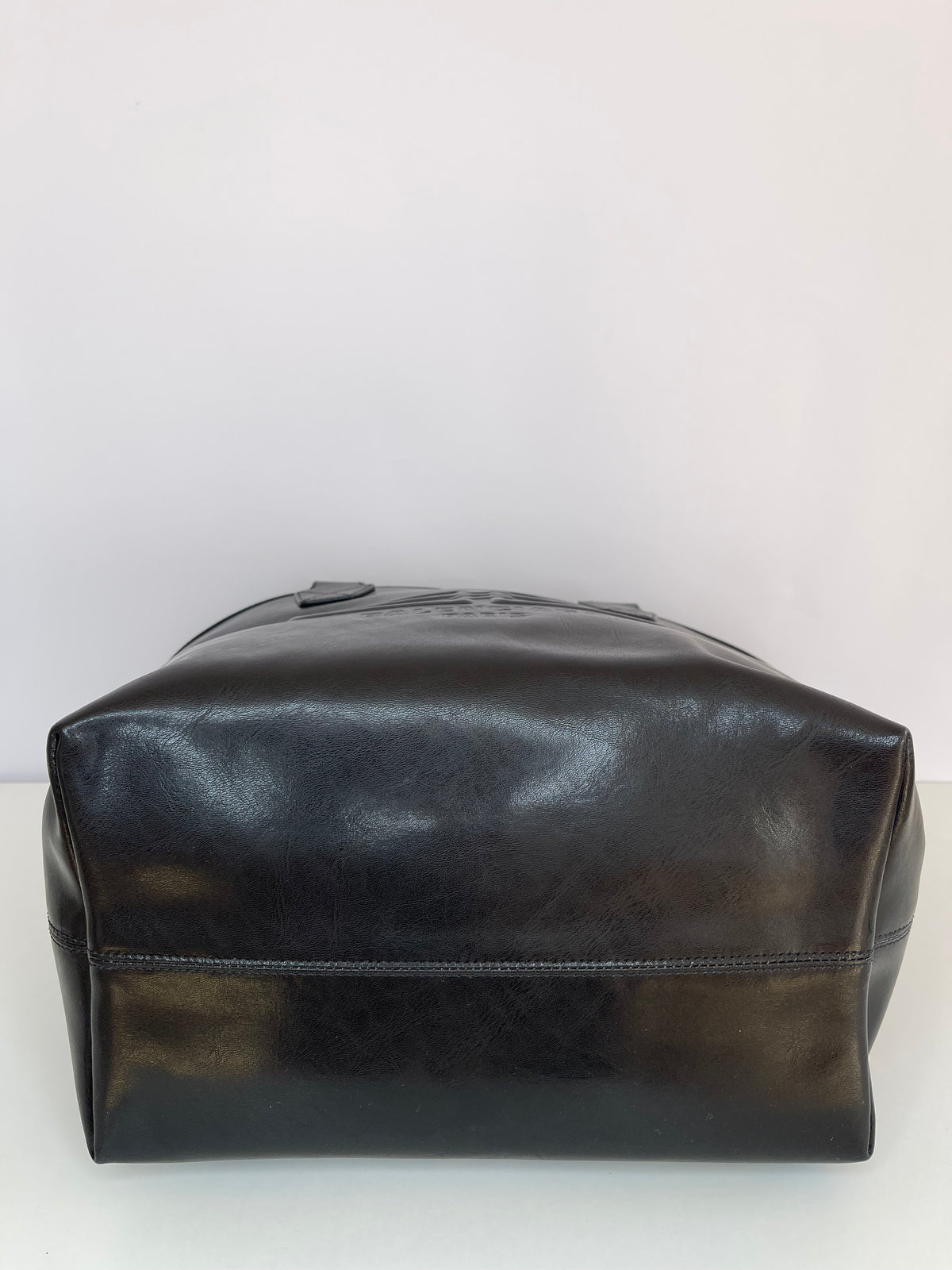 Balenciaga Embossed Logo Jumbo Leather Tote Bag Black