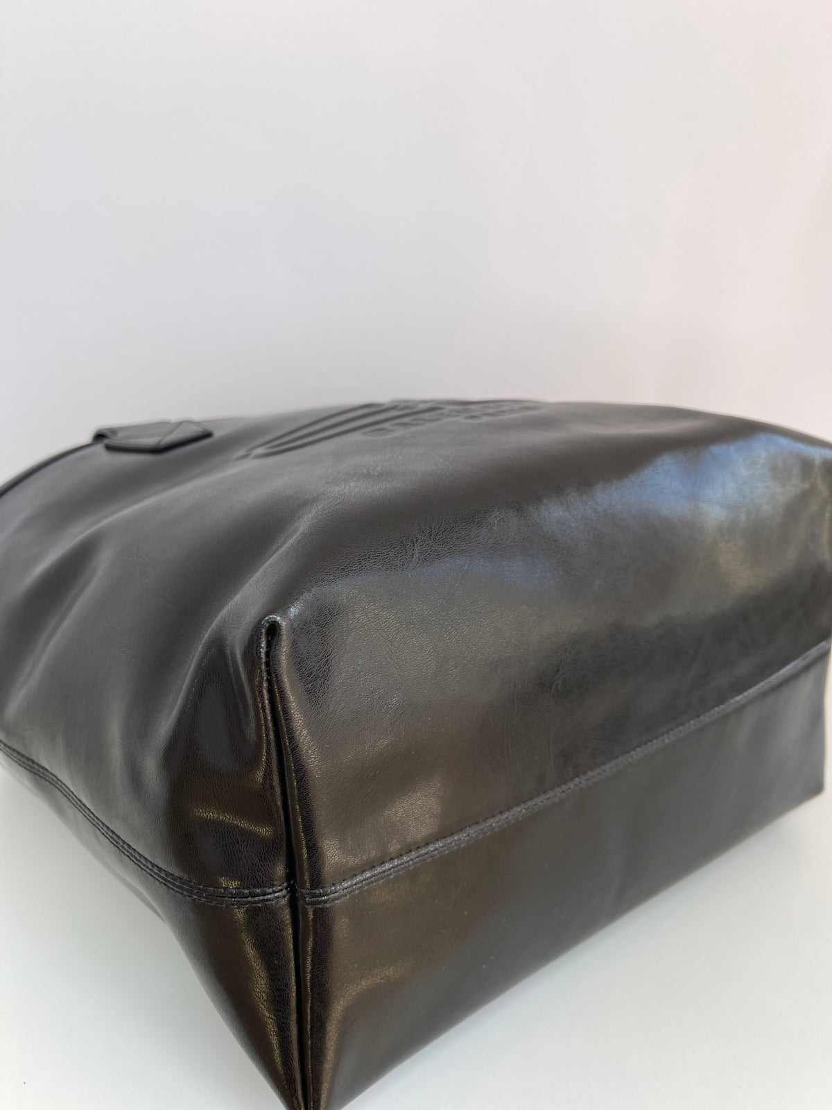 Balenciaga Embossed Logo Jumbo Leather Tote Bag Black