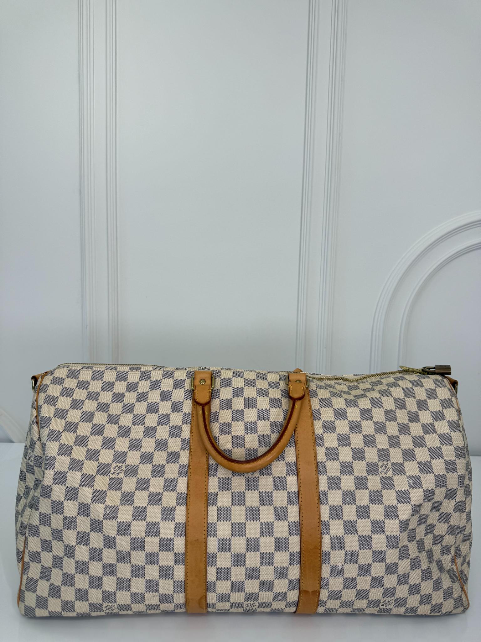 Louis Vuitton Keepall Bandoulière 55 Damier Azur Canvas